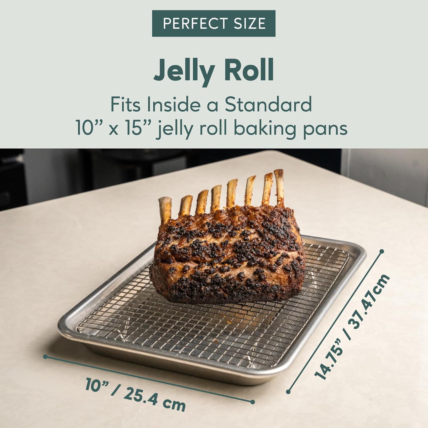 Ultra Cuisine Oven-Safe, Dishwasher-Safe 100% Stainless Steel Cooling & Baking Rack Set – Tight-Wire Bake for Oven Cooking – Heavy Duty – 8.5×12 – Set of 2 – Small Quarter Sheet Pan Cooling Racks(10.0″ x 14.75″ 2-Pack)