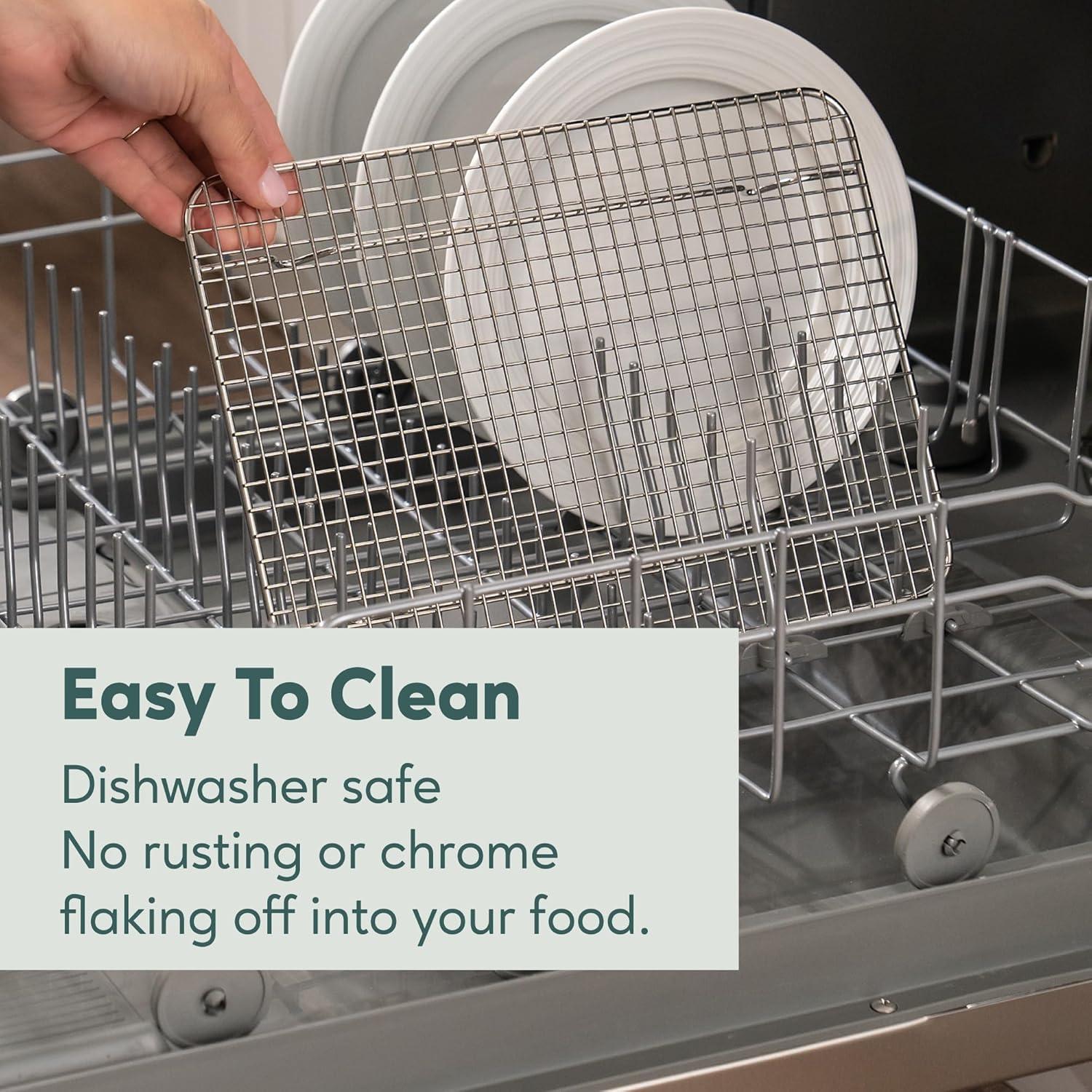 Ultra Cuisine Oven-Safe, Dishwasher-Safe 100% Stainless Steel Cooling & Baking Rack Set – Tight-Wire Bake for Oven Cooking – Heavy Duty – 8.5×12 – Set of 2 – Small Quarter Sheet Pan Cooling Racks(10.0″ x 14.75″ 2-Pack)