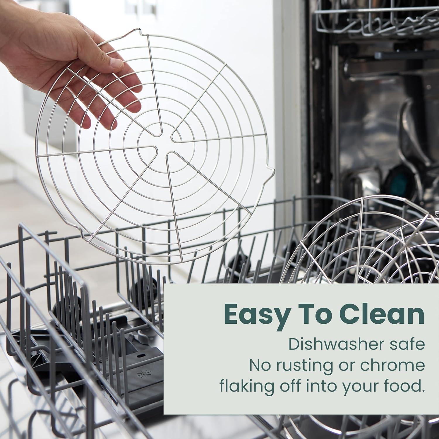 Ultra Cuisine Oven-Safe, Dishwasher-Safe 100% Stainless Steel Cooling & Baking Rack Set – Tight-Wire Bake for Oven Cooking – Heavy Duty – 8.5×12 – Set of 2 – Small Quarter Sheet Pan Cooling Racks(Round Rack 3-Pack)