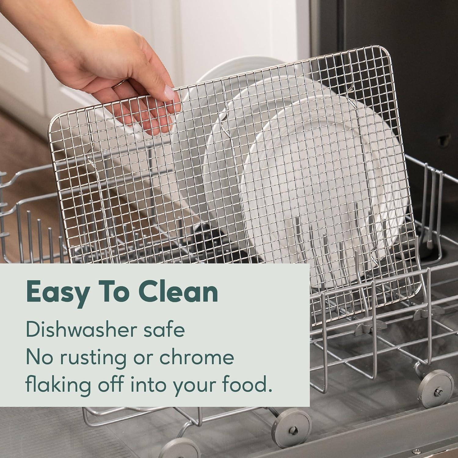 Ultra Cuisine Oven-Safe, Dishwasher-Safe 100% Stainless Steel Cooling & Baking Rack Set – Tight-Wire Bake for Oven Cooking – Heavy Duty – 8.5×12 – Set of 2 – Small Quarter Sheet Pan Cooling Racks(11.5″ x 16.5″ 1-Pack)
