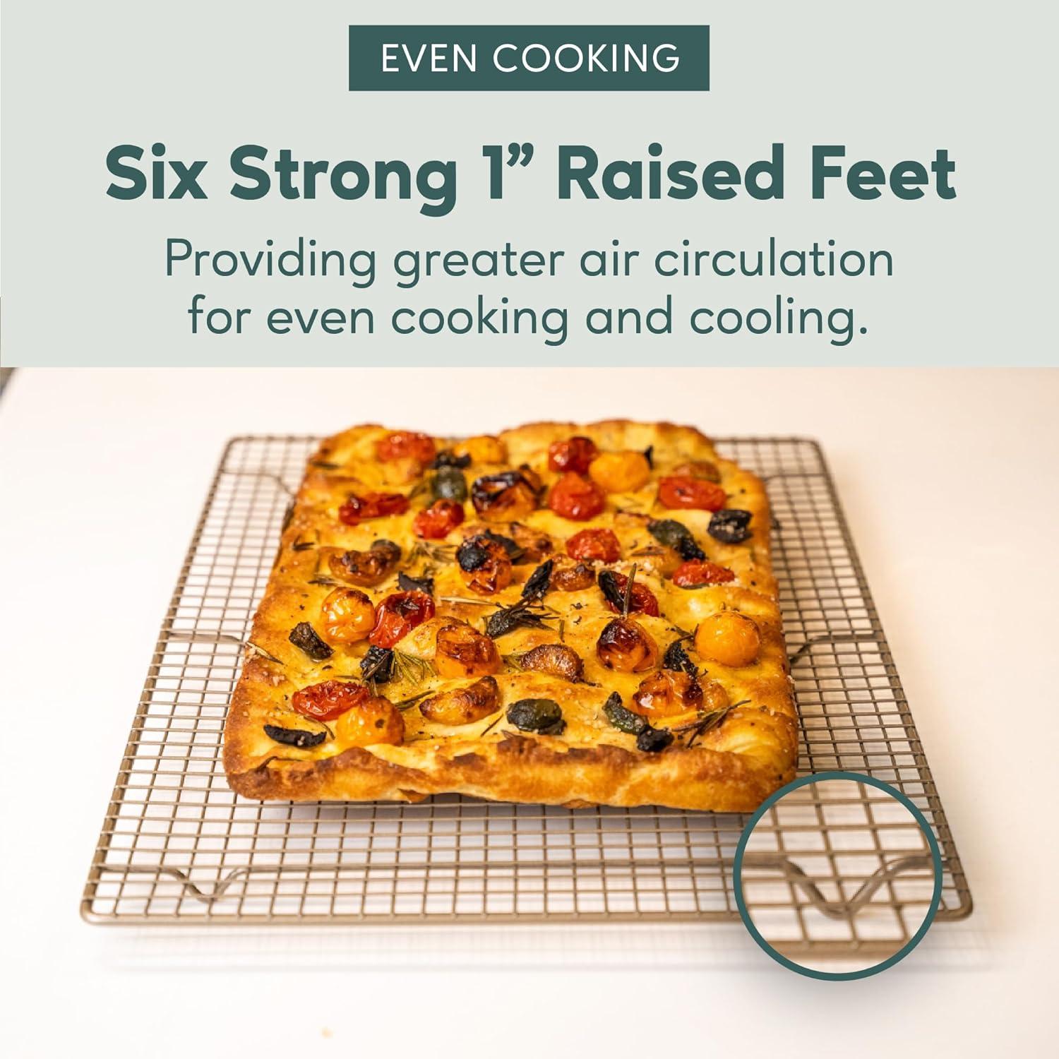 Ultra Cuisine Oven-Safe, Dishwasher-Safe 100% Stainless Steel Cooling & Baking Rack Set – Tight-Wire Bake for Oven Cooking – Heavy Duty – 8.5×12 – Set of 2 – Small Quarter Sheet Pan Cooling Racks(11.5″ x 16.5″ 1-Pack)