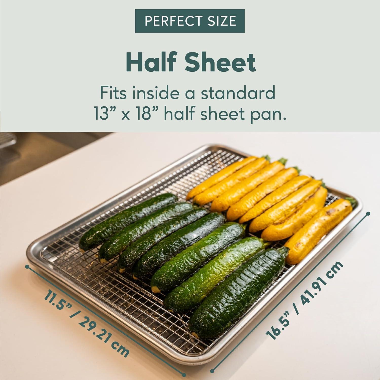 Ultra Cuisine Heavy Duty 100% Stainless Steel Cooling Rack for Cooking and Baking – Baking Rack & Wire Cooling Rack – Fits Half Sheet and Jelly Roll Sheet Pans – 11.5x16.5 & 10x14.75