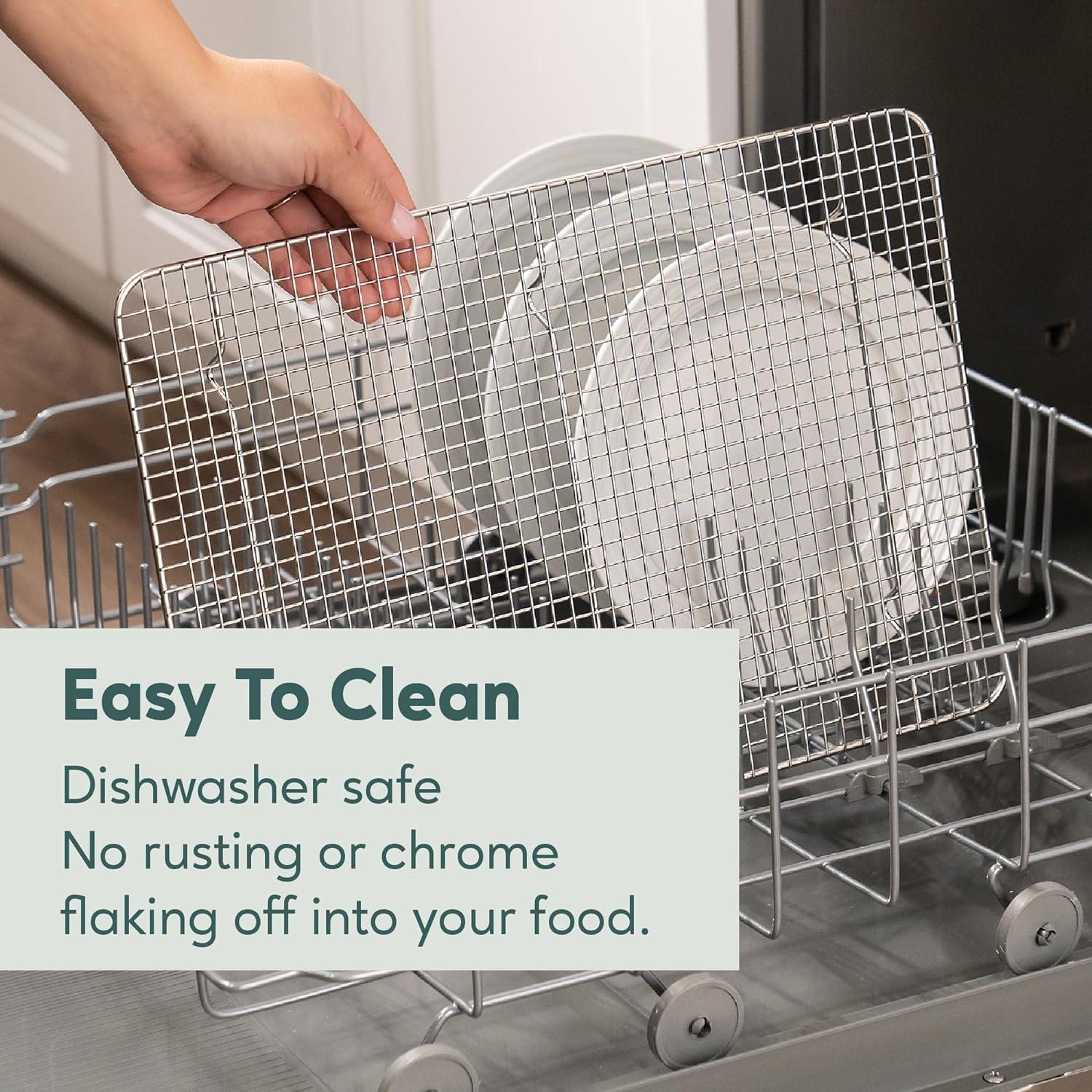 Ultra Cuisine Heavy Duty 100% Stainless Steel Cooling Rack for Cooking and Baking – Baking Rack & Wire Cooling Rack – Fits Half Sheet and Jelly Roll Sheet Pans – 11.5x16.5 & 10x14.75
