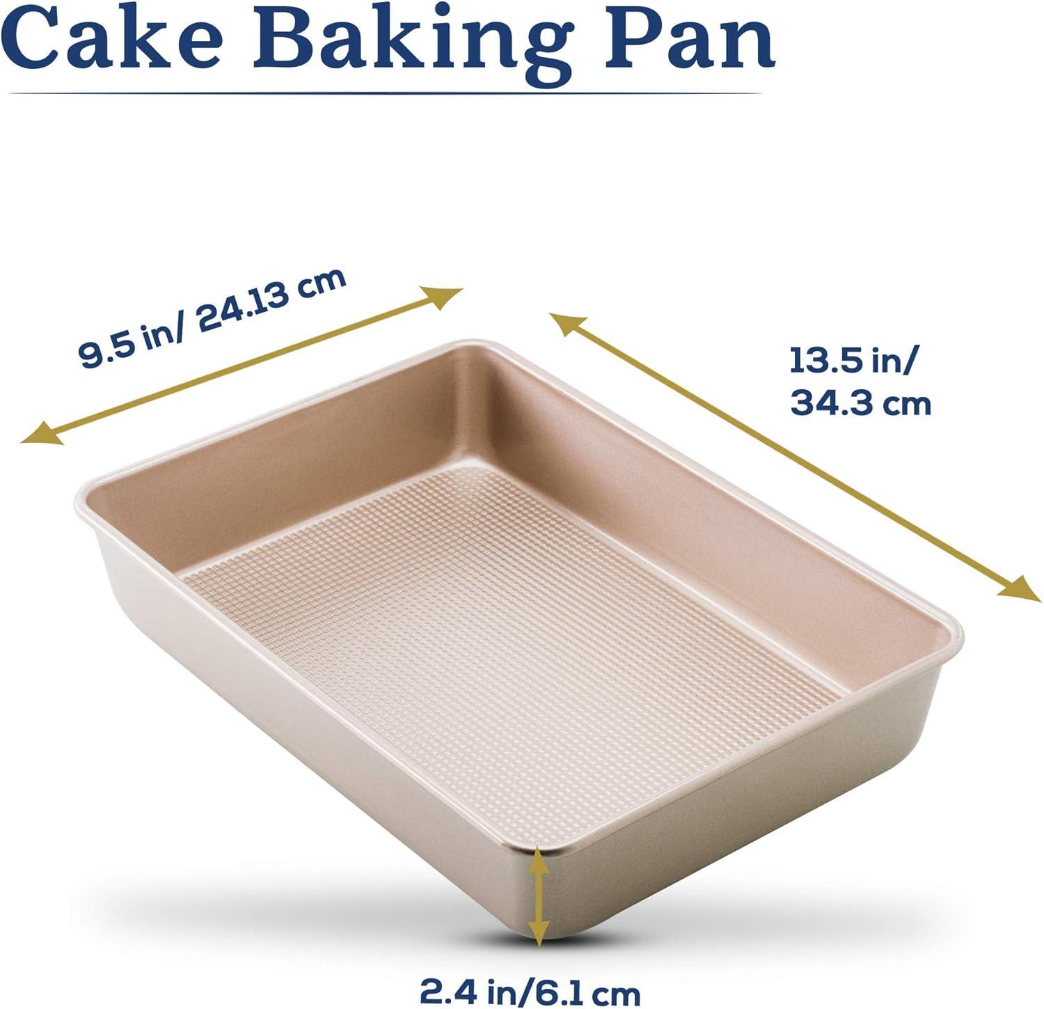 Ultra Cuisine Nonstick Square Cake Pan, Even Baking and Roasting, Easy to Clean, Durable Quality, Warp & Scratch Resistant Texture for Easy Release, Food-Safe, Size 8 x 8 inch(Champagne)